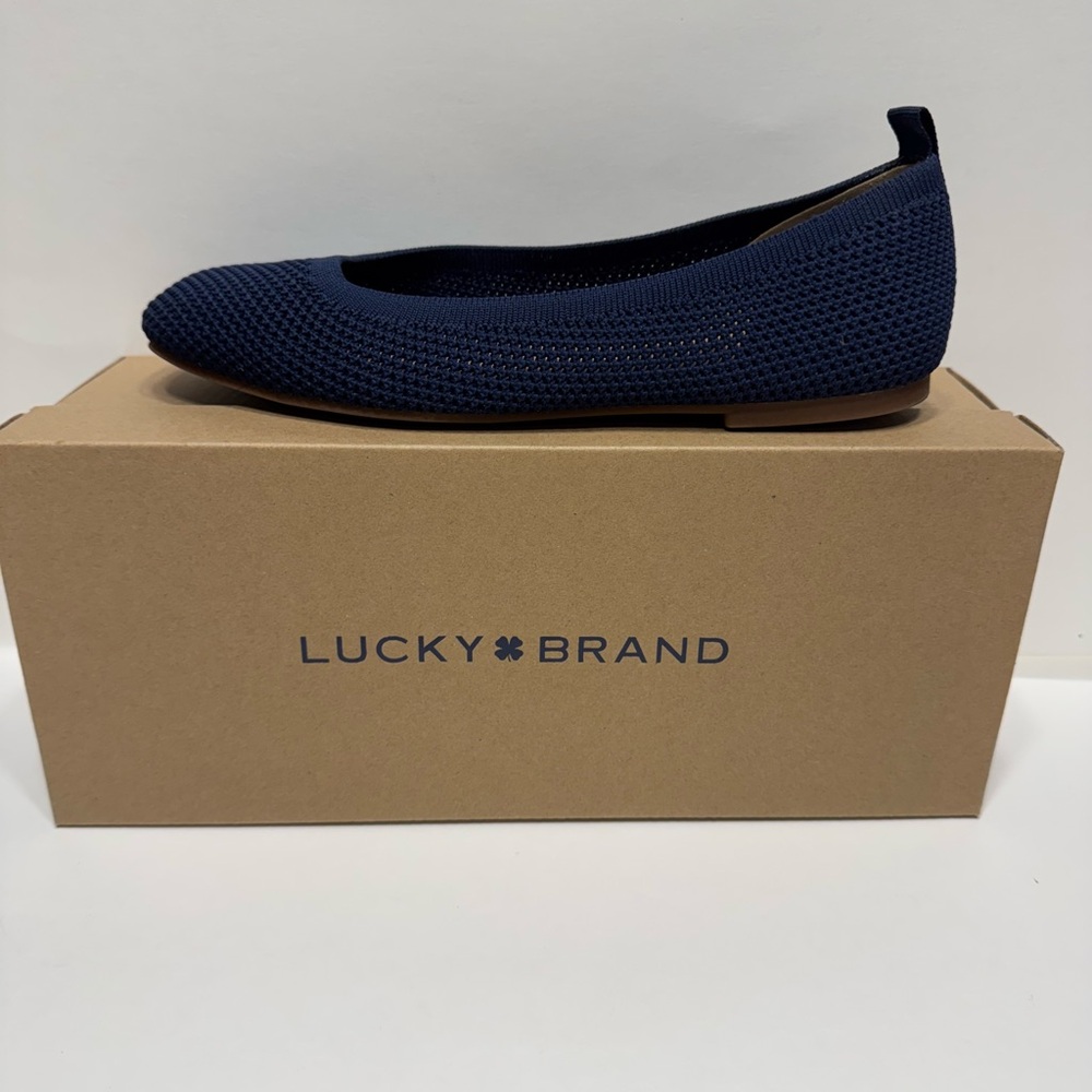 Lucky Brand Women's Dark Blue Knit Flats